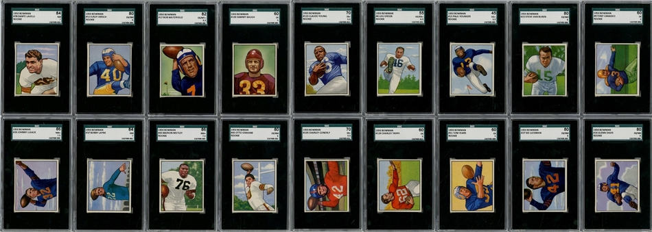 1950 Bowman Football High Grade Complete Set (144) Including SGC 86 NM+ 7.5 Marion Motley Rookie Card!